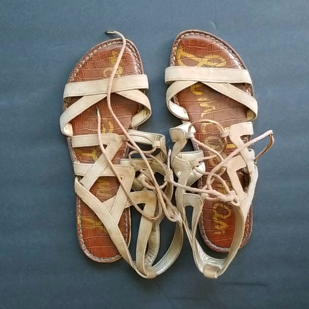 Sam Edelman Tan Leather Gladiator Sandals Size 8 M